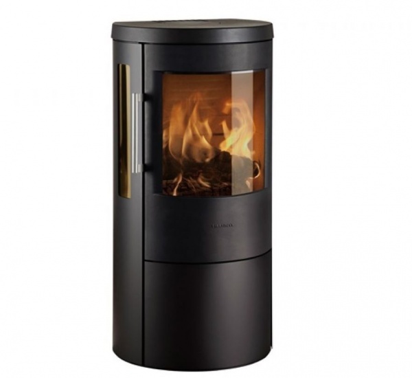 Hwam 3630C BLACK with side glass 6kw Wood Burning Stove - Flat Backed Cylinder